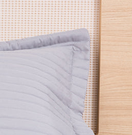 Porta Travesseiro Solteiro Listra - Cinza