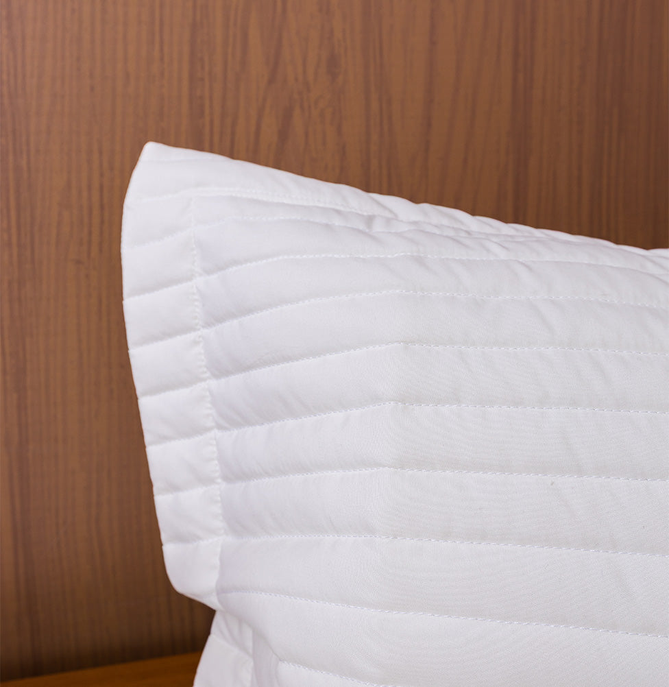 Porta Travesseiro Solteiro Listra - Cru