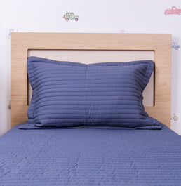 Porta Travesseiro Solteiro Listra - Azul Jeans