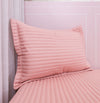 Porta Travesseiro Solteiro Listra - Rosa Chá