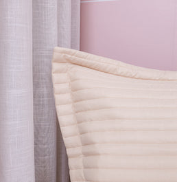 Kit Colcha Solteiro Listra Bege - 2 Peças