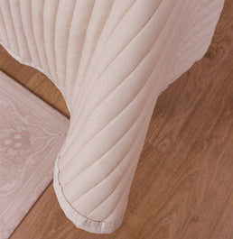 Kit Colcha Solteiro Listra Bege - 2 Peças