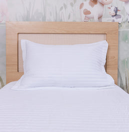 Kit Colcha Solteiro Listra Branco - 2 Peças