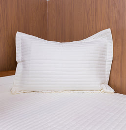 Kit Colcha Solteiro Listra Cru - 2 Peças