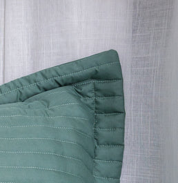 Kit Colcha Solteiro Listra Verde Seco - 2 Peças