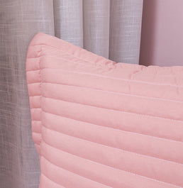 Kit Colcha Solteiro Listra Rosa Chá - 2 Peças