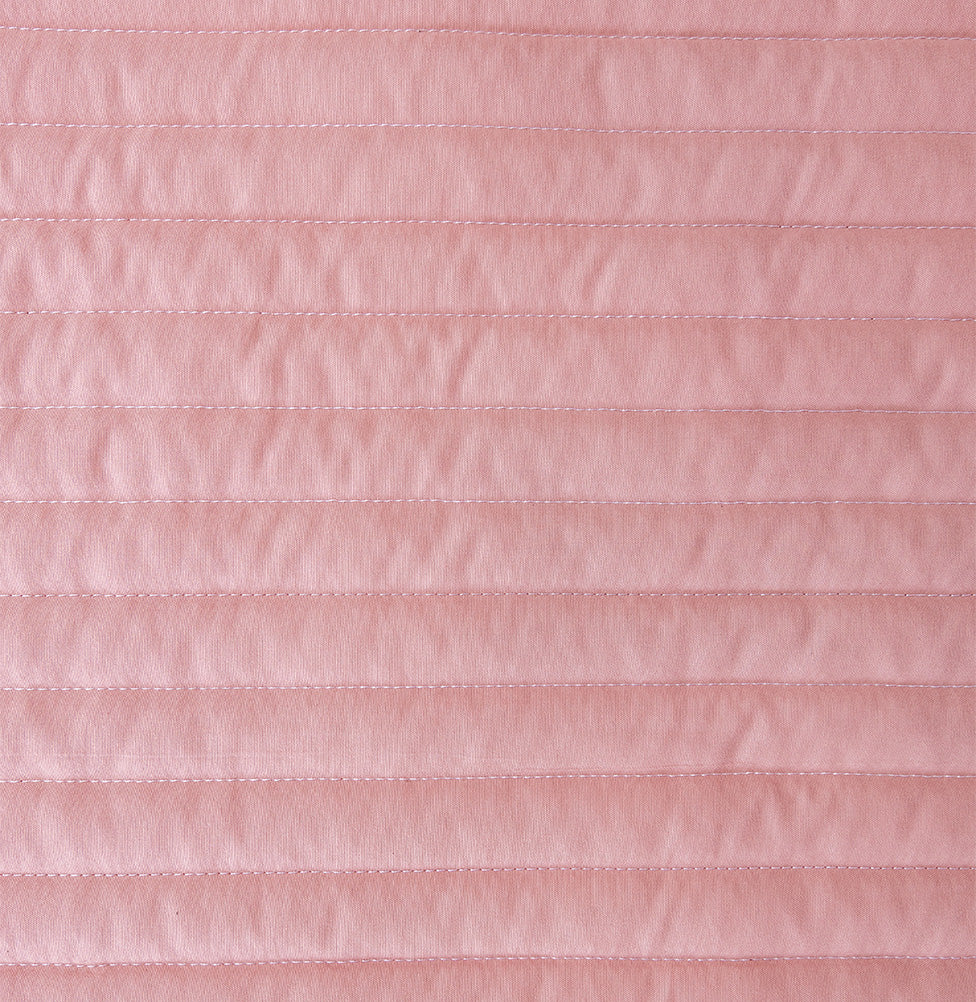 Kit Colcha Solteiro Listra Rosa Chá - 2 Peças