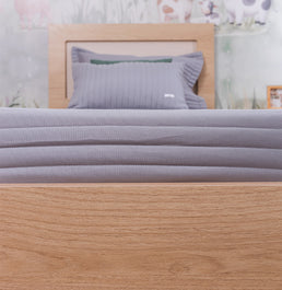 Colcha Solteiro Com Elastico Listra - Cinza