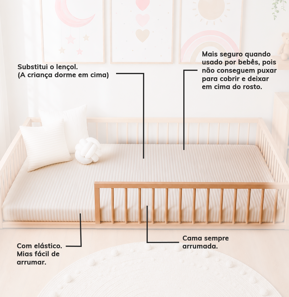 Colcha Solteiro Com Elastico Listra - Cru