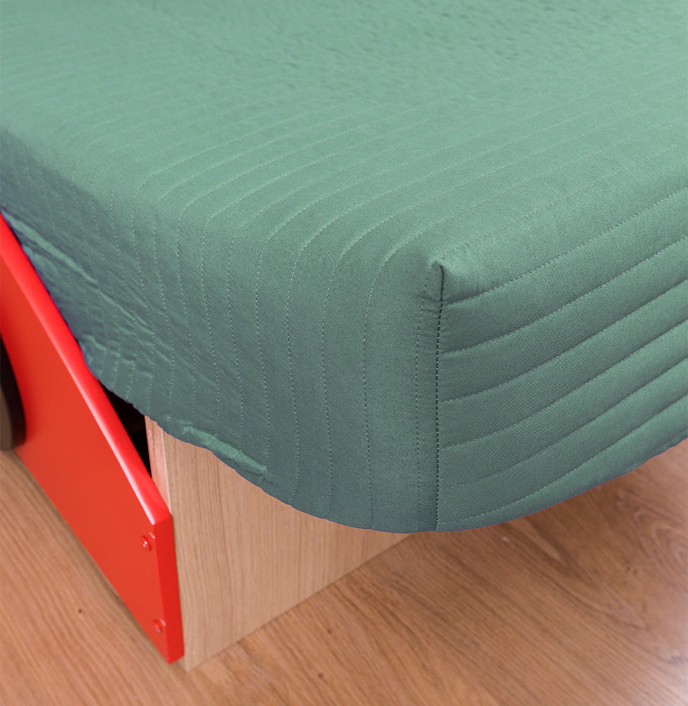 Colcha Solteiro Com Elastico Listra - Verde Seco