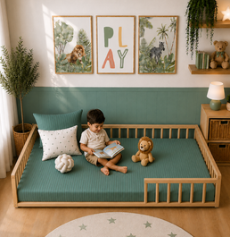 Colcha Solteiro Com Elastico Listra - Verde Seco