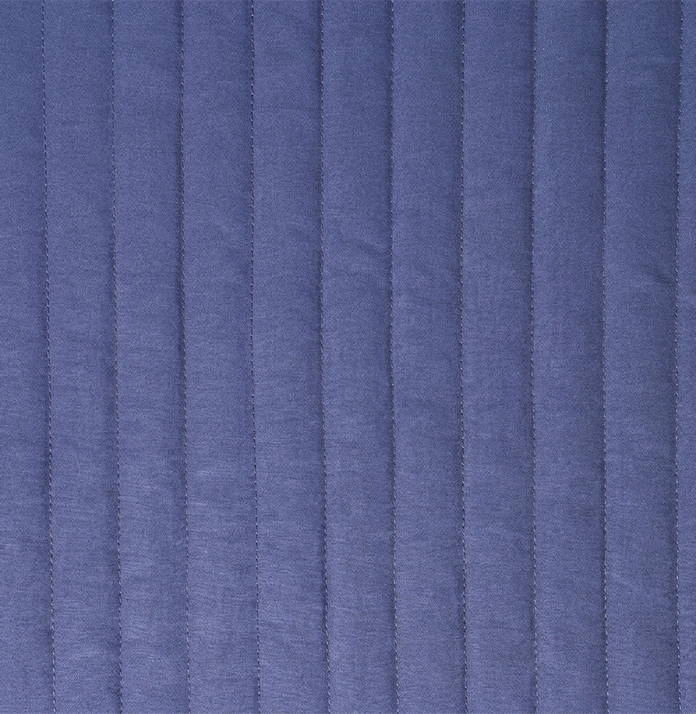 Kit Colcha Solteiro Listra Azul Jeans - 2 Peças