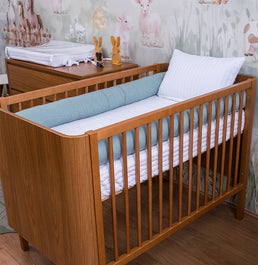 Colcha com Elástico para Berço Listra - Branco