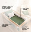 Colcha com Elástico para Berço Listra - Verde Seco