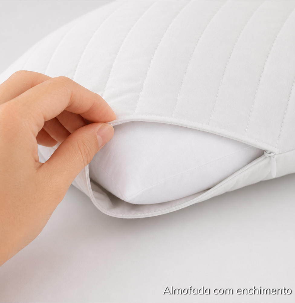 ALMOFADA RETANGULAR LISTRA BRANCO 45X35