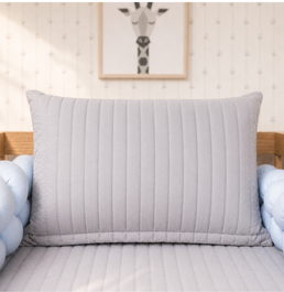 ALMOFADA RETANGULAR LISTRA CINZA 45X35