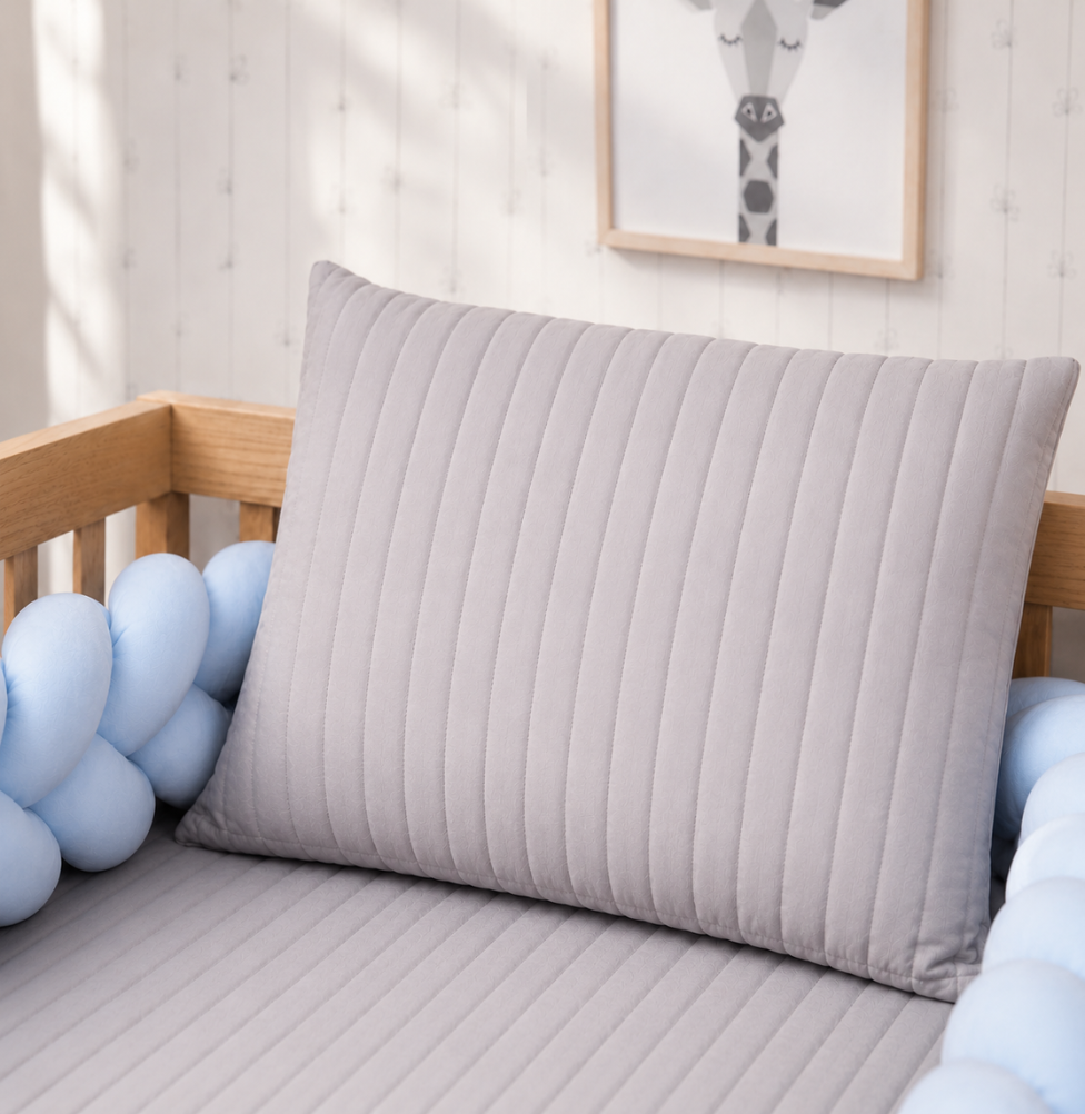 ALMOFADA RETANGULAR LISTRA CINZA 45X35