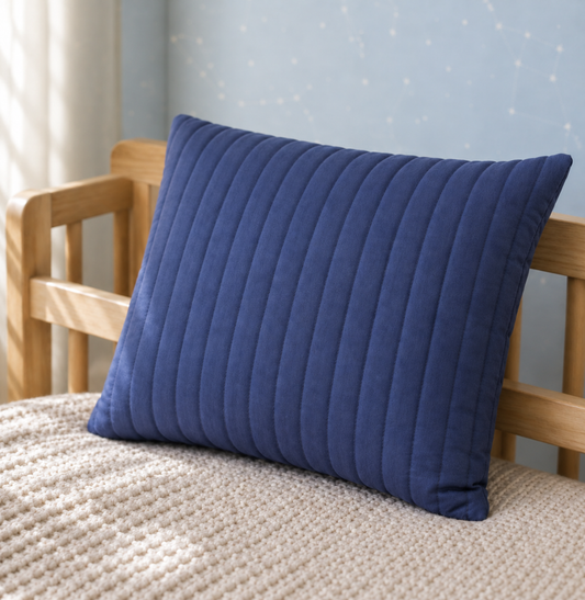ALMOFADA RETANGULAR LISTRA AZUL JEANS 45X35