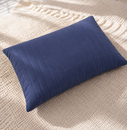 ALMOFADA RETANGULAR LISTRA AZUL JEANS 45X35