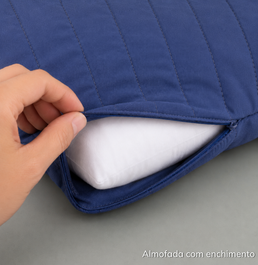 ALMOFADA RETANGULAR LISTRA AZUL JEANS 45X35