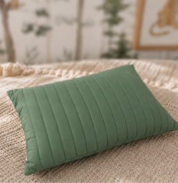 ALMOFADA RETANGULAR LISTRA VERDE SECO 45X35