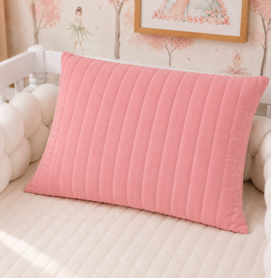 ALMOFADA RETANGULAR LISTRA ROSA CHÁ 45X35