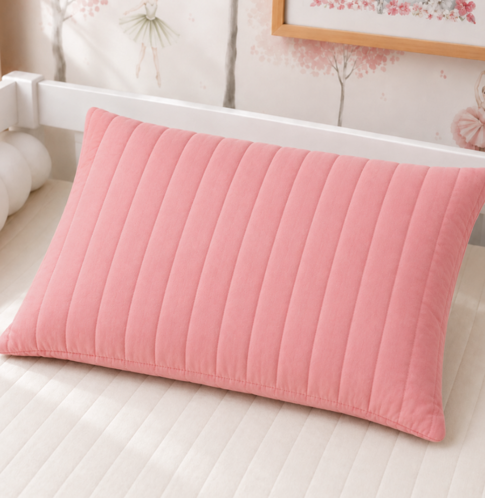 ALMOFADA RETANGULAR LISTRA ROSA CHÁ 45X35