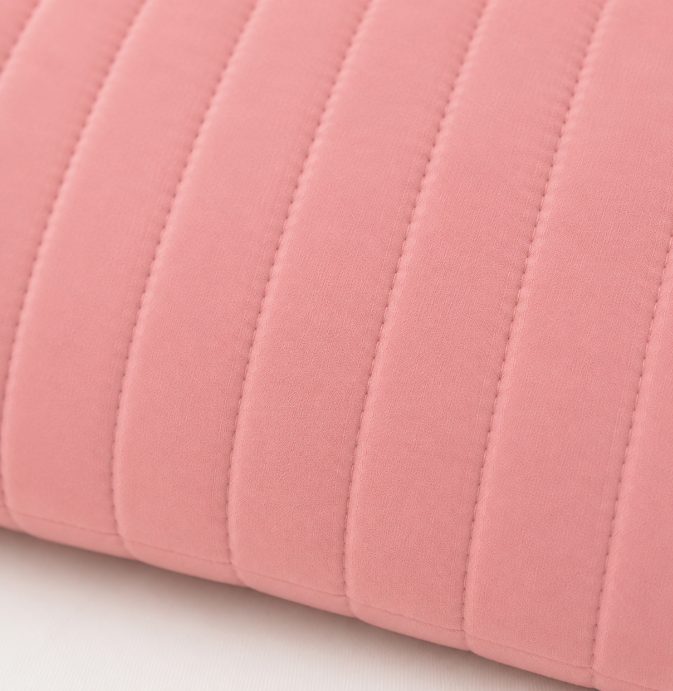 ALMOFADA RETANGULAR LISTRA ROSA CHÁ 45X35