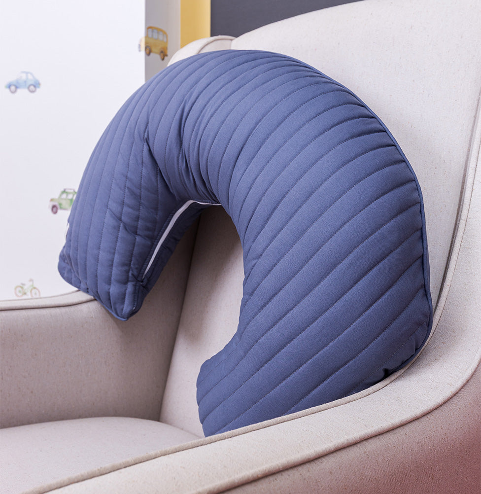 Almofada de Amamentação Listras - Azul Jeans