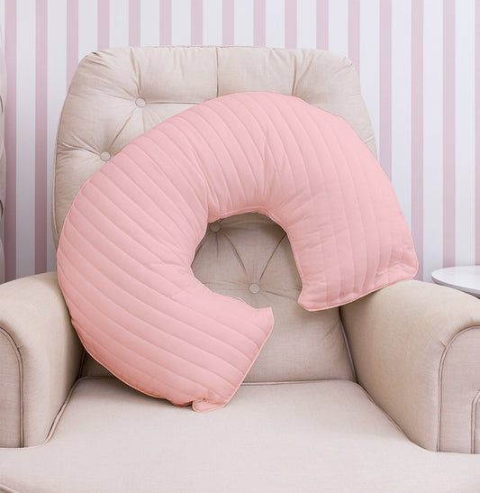 Almofada de Amamentação Listras - Rosa Chá