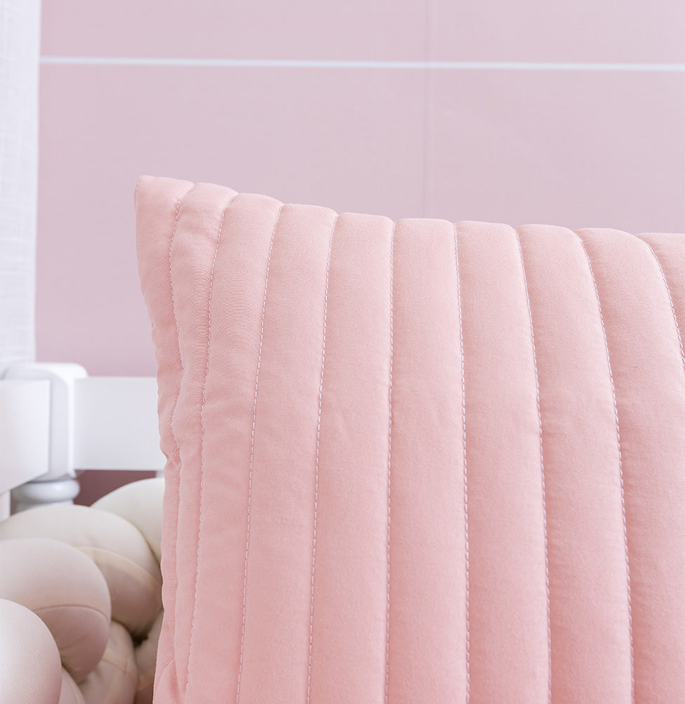 Capa de Almofada Listras - Rosa Chá 60x40