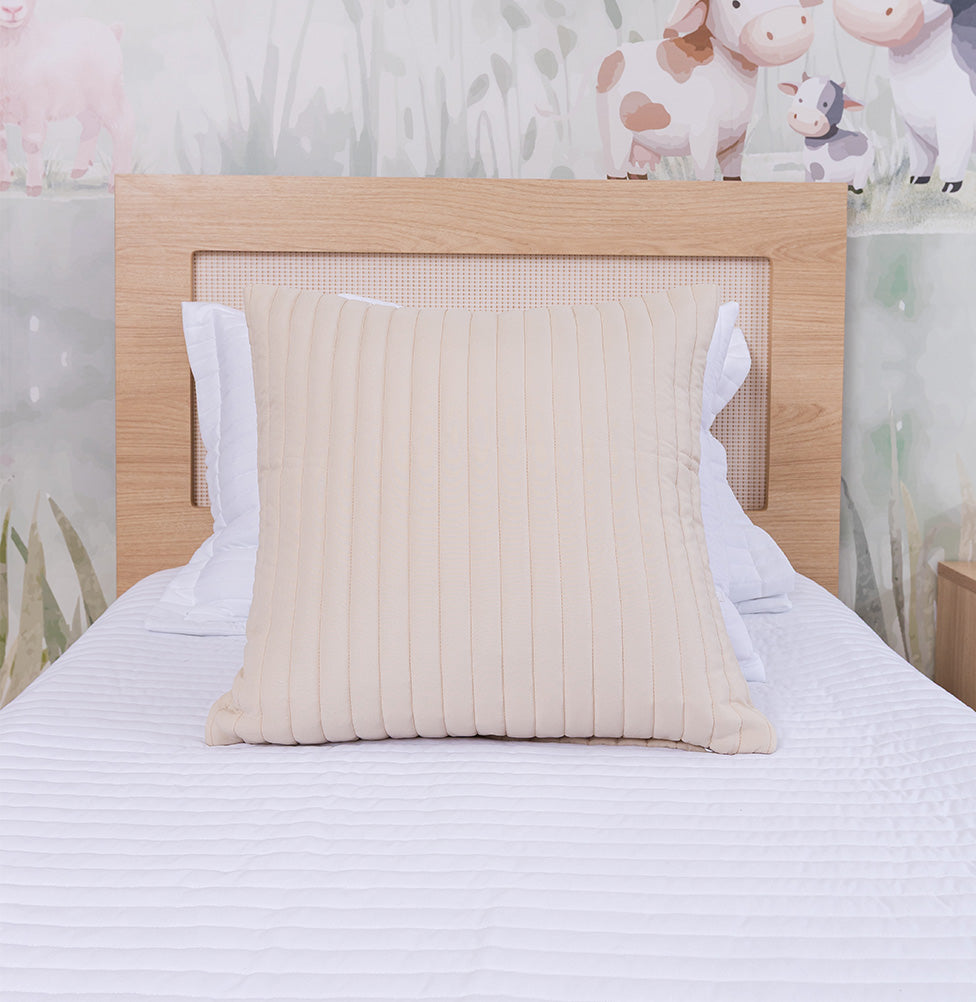 Capa de Almofada Listras - Bege 50x50