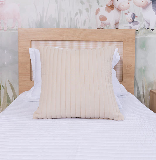 Capa de Almofada Listras - Bege 50x50