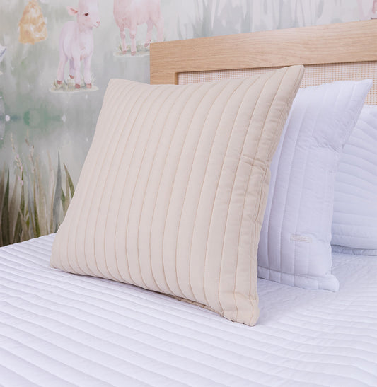 Capa de Almofada Listras - Bege 50x50