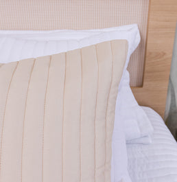 Capa de Almofada Listras - Bege 50x50