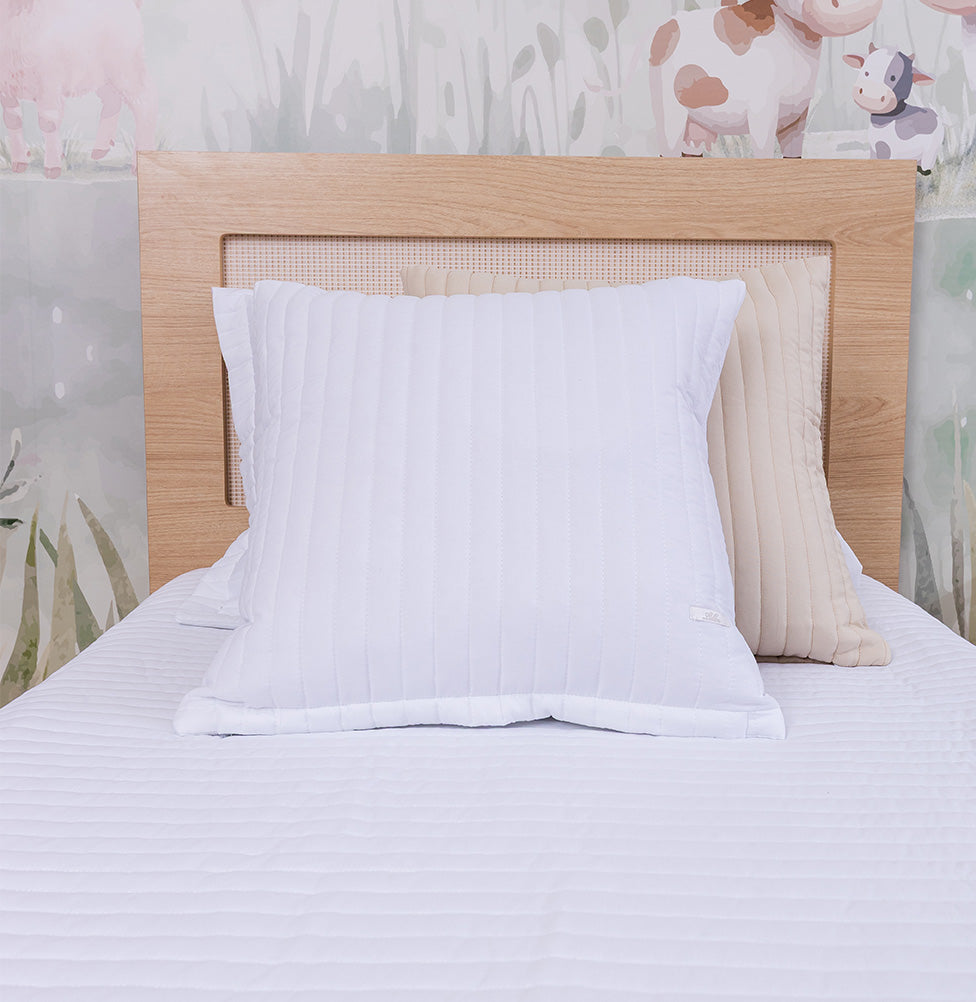 Capa de Almofada Listras - Branco 50x50