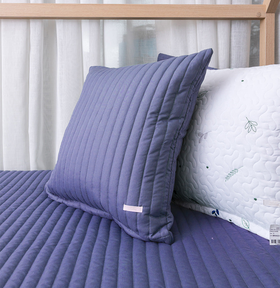 Capa de Almofada Listras - Azul Jeans 50x50