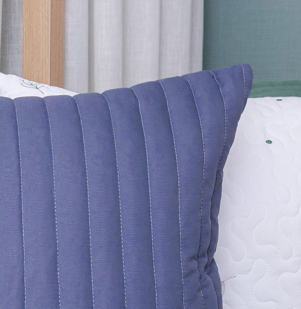 Capa de Almofada Listras - Azul Jeans 50x50