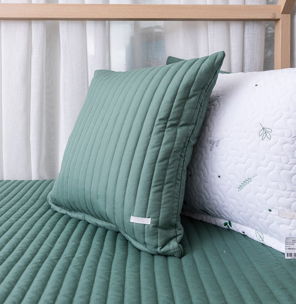 Capa de Almofada Listras - Verde Seco 50x50