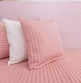 Capa de Almofada Listras - Rosa Chá 50x50