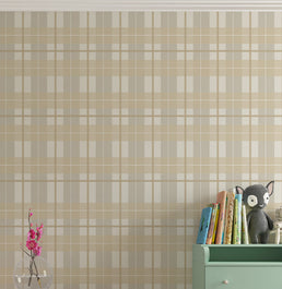 Papel de Parede Infantil Xadrez Polo - Bege