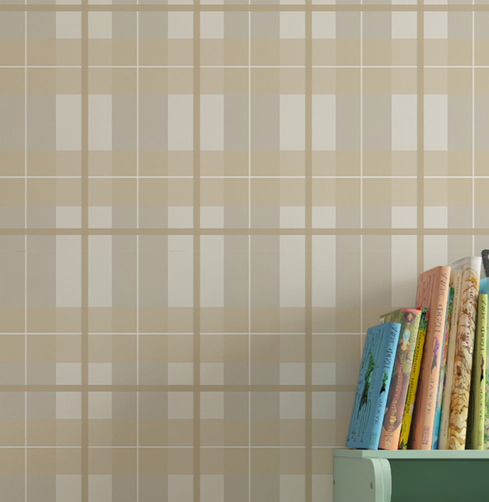 Papel de Parede Infantil Xadrez Polo - Bege