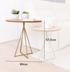 Conjunto de Mesa Lateral Prisma com Base Champagne - Freijó 