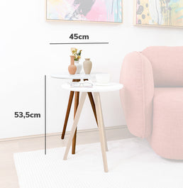 Mesa Lateral Tria com Pé Mel - Branco