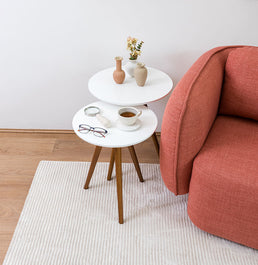 Mesa Lateral Tria com Pé Mel - Branco