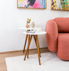 Conjunto Mesa Lateral Tria com Pé Mel - Branco