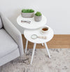 Conjunto de Mesas Lateral Tria com Pé Branco - Branco