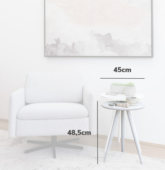 Mesa Lateral Tria com Pé Branco - Branco