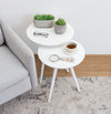 Mesa Lateral Tria com Pé Branco - Branco