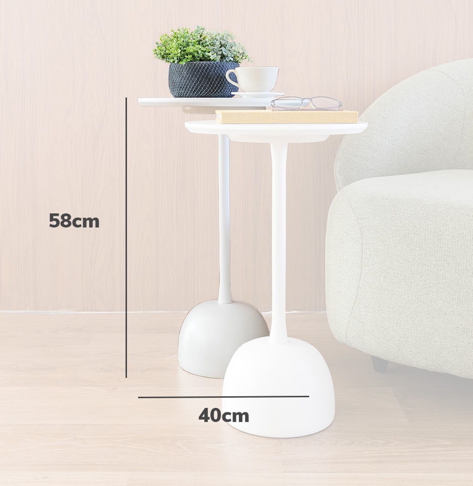 Conjunto de Mesa Lateral Órbita - Branco